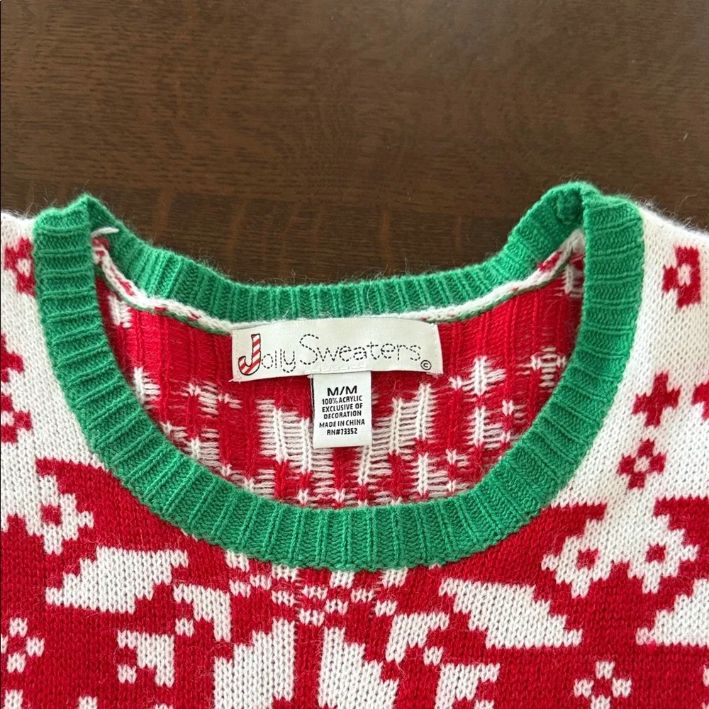 Festive Santa Crewneck Jolly sweaters  in Red, Blue, and Green Medium